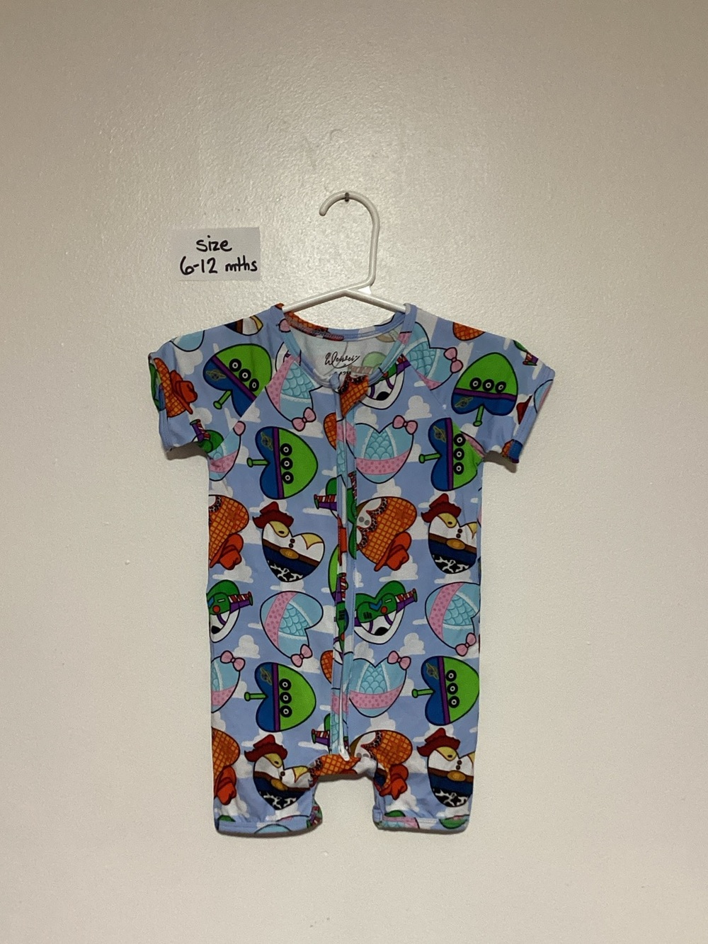 Waverly Blue Short-Sleeve Printed Baby One-Piece Footie